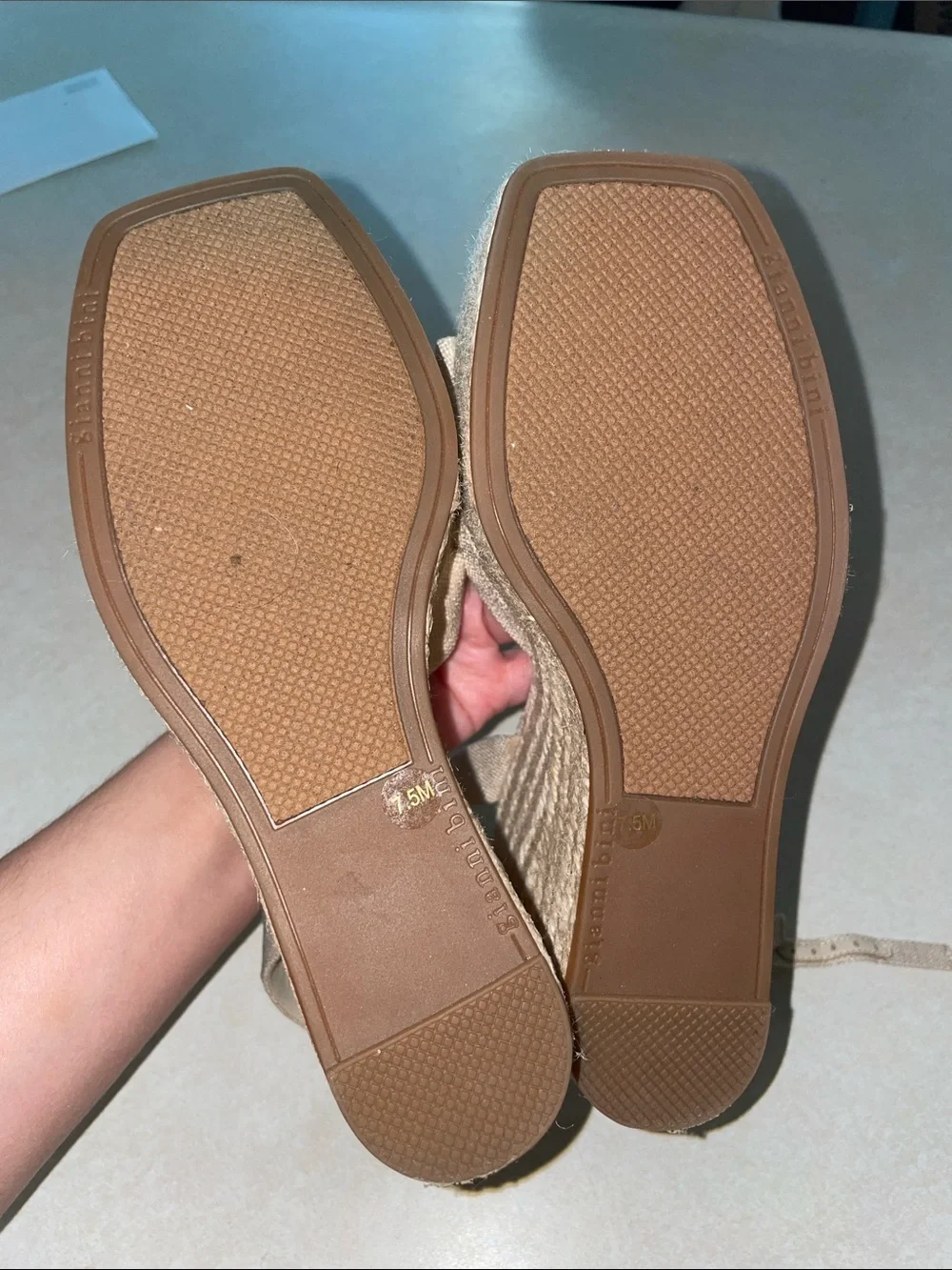 Gianni Bini Neutral Beige Knotted Espadrille Wedges